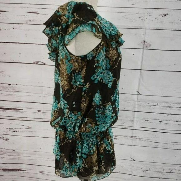 Apt. 9 Apt9 Women's Polka Dot Abstract Ruffle One Shoulder Blouse‎ Size Medium - Picture 4 of 8